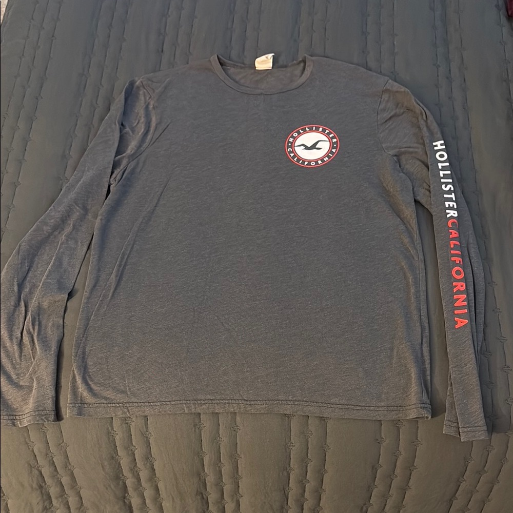 Hollister Men's Gray Long Sleeve Shirt